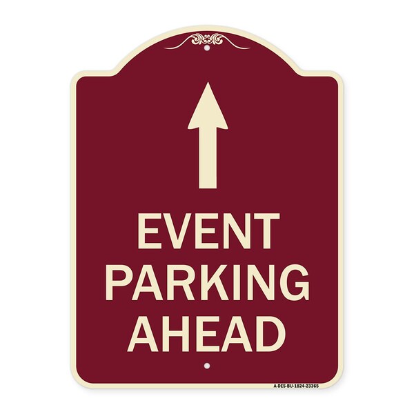 Designer Series Parking & Post Kit, Burgundy Heavy-Gauge Aluminum Sign, 24" x 18", BU-1824-23366